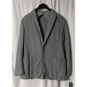 NWT San Remo Mens Long Sleeve Comfort Cotton Casual Gray Jacket Blazer‎ Size 50